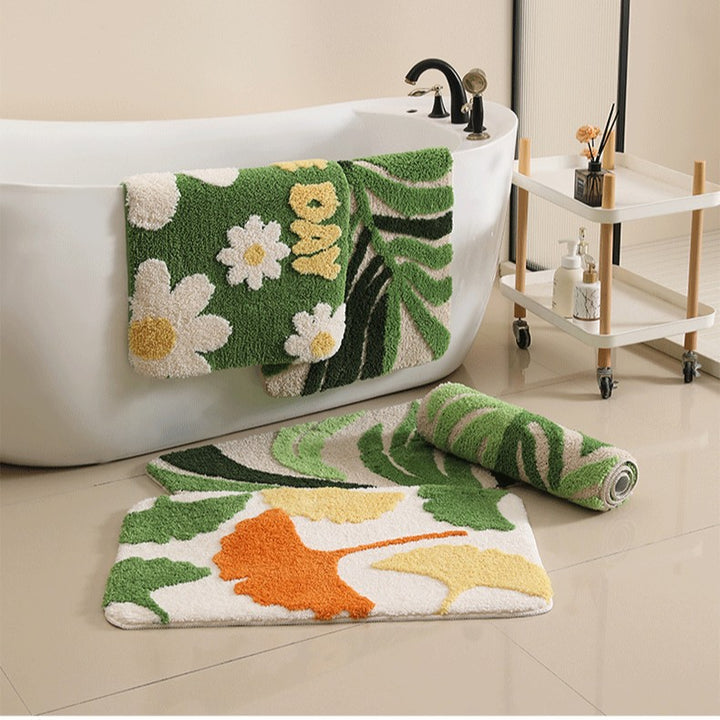 Blatt Design Badteppich
