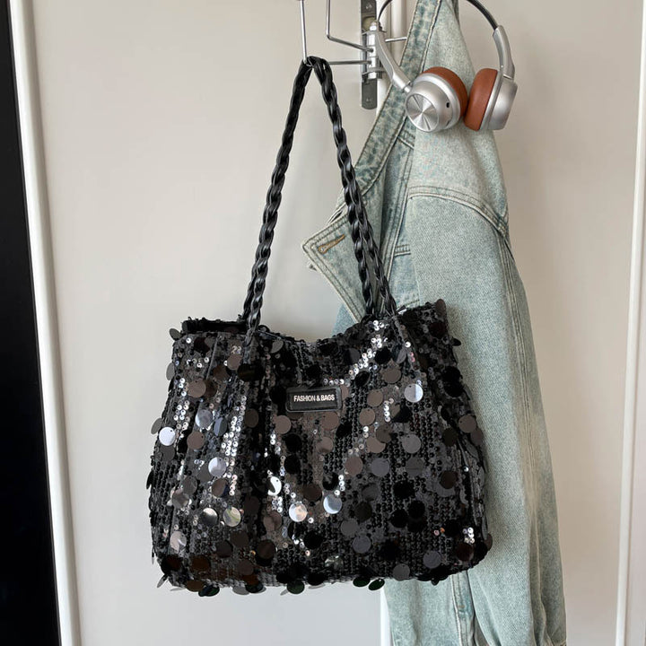 Glamouröse Pailletten Schultertasche