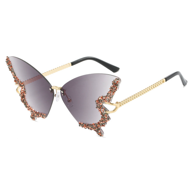 Damen extravagante Cats Eye Sonnenbrille mit funkelnden Akzenten Karnz