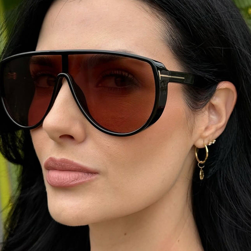 Damen elegante Oversized-Sonnenbrille mit markantem Design und UV-Schutz Karnz