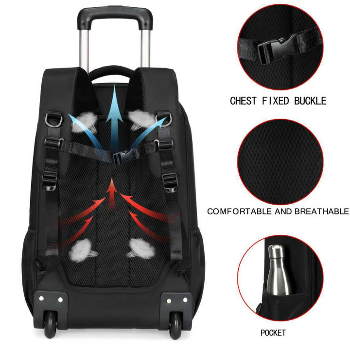 Stilvoller Rollenkoffer-Rucksack