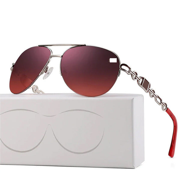 Damen Aviator-Sonnenbrille mit modischem Kettendetail Karnz