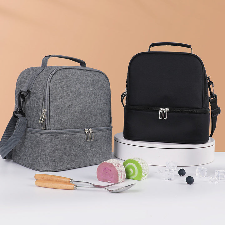 Doppelter Fächertaschen-Isolierte Lunch Tasche