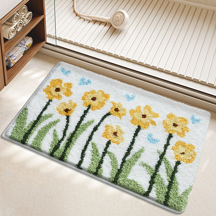 Florales Muster Badezimmerteppich