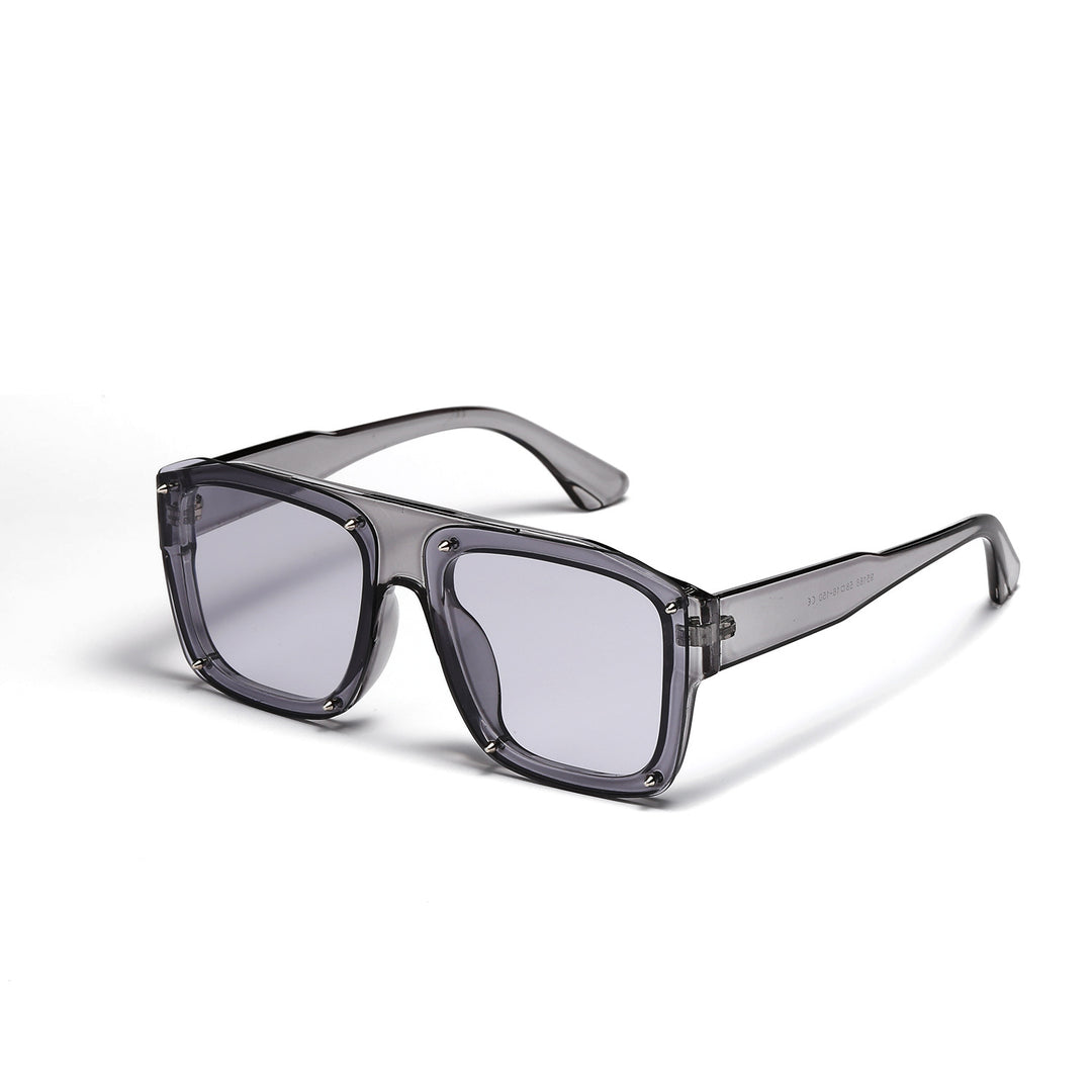 Damen Square-Sonnenbrille mit modischem transparentem Rahmen Karnz