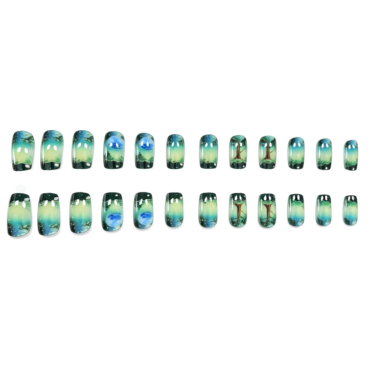 Künstlerisch von der Natur inspirierte Nagelkunsterweiterungen Karnz