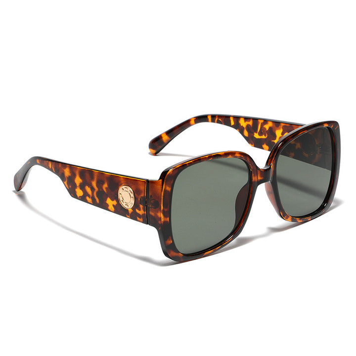 Damen quadratische Sonnenbrille mit luxuriösem Schildpatt-Design Karnz