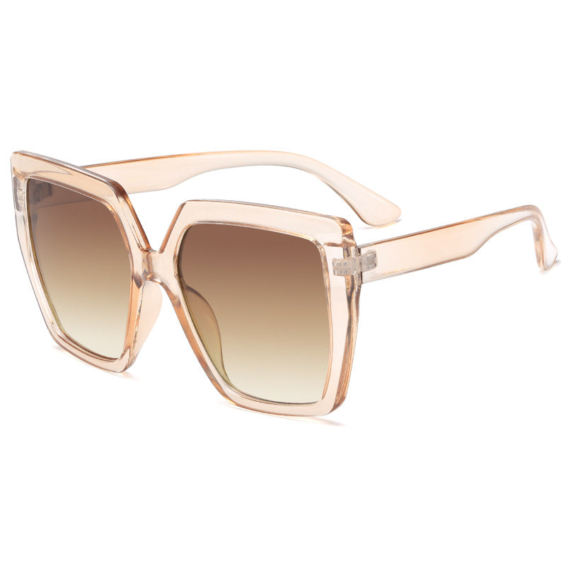 Damen modische transparente Sonnenbrille mit quadratischen Gläsern Karnz