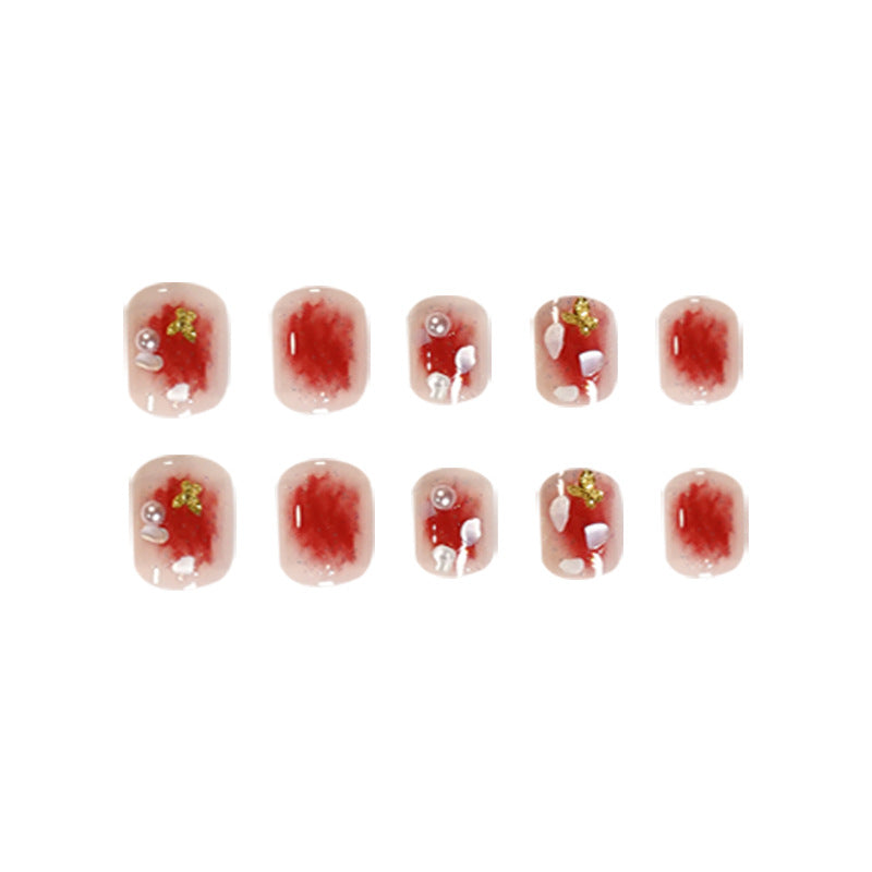Exquisite Nagelkunst mit Glitzer- und Blumenmotiven Karnz