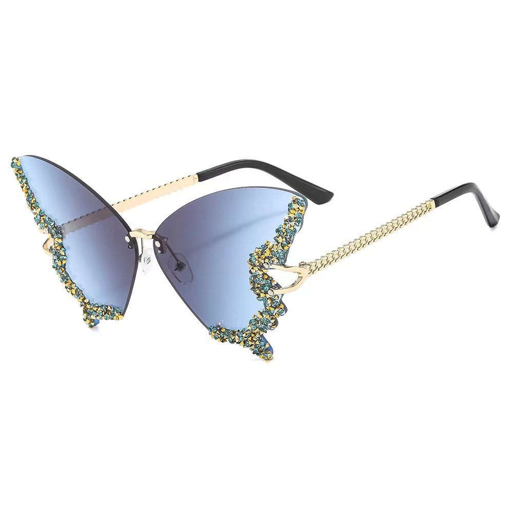 Damen extravagante Flügel-Sonnenbrille Karnz