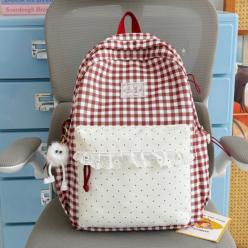 Niedlicher karierten Muster Rucksack Karnz