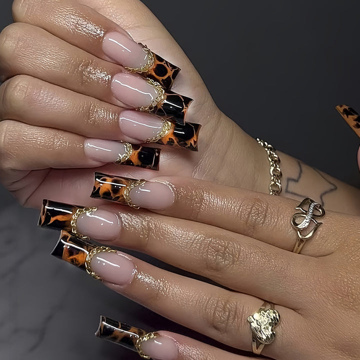 Elegante Lange Acryl Nagelverlängerungen Karnz
