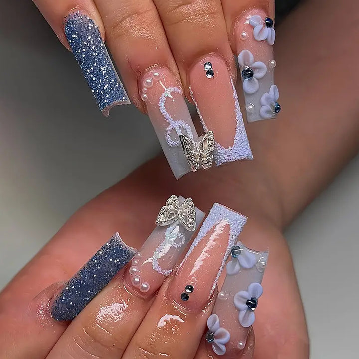 Dekorative 3D Blumen Druck-Nagelkunst Karnz