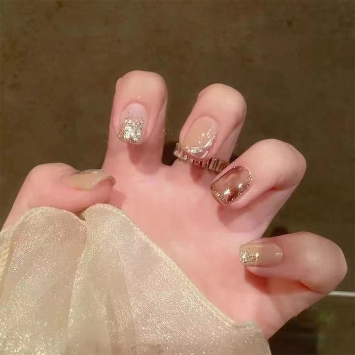 Glamouröse Glitzer Druck-Nagelset