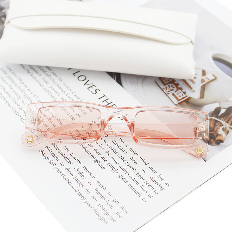 Damen modische rechteckige Sonnenbrille mit strukturiertem Rahmen Karnz