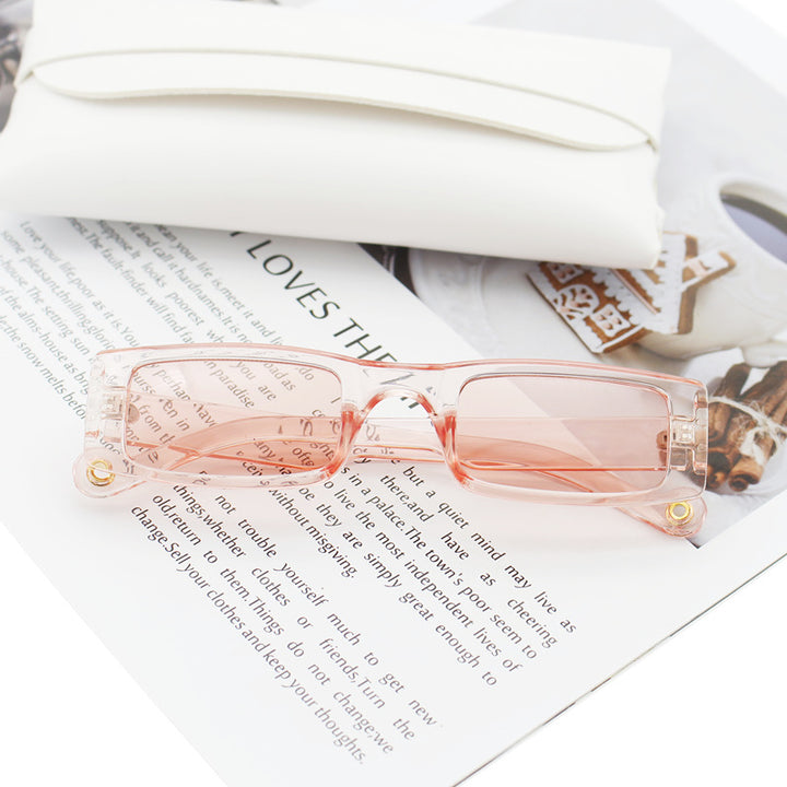 Damen modische rechteckige Sonnenbrille mit strukturiertem Rahmen Karnz