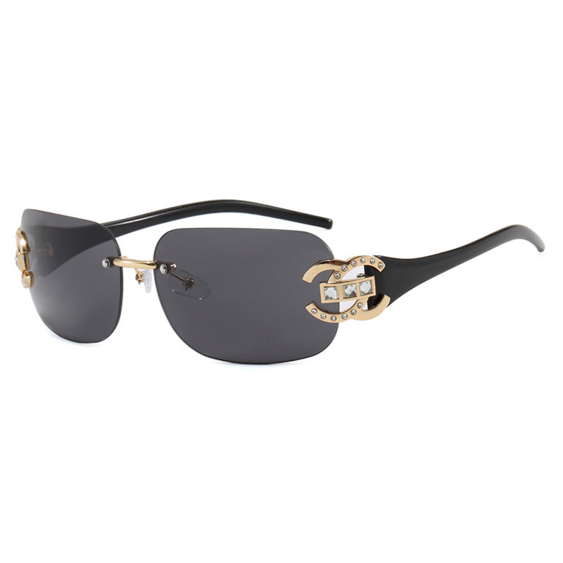 Damen modische Sonnenbrille mit luxuriösem Geometrie-Rahmen und schützendem UV-Filter Karnz