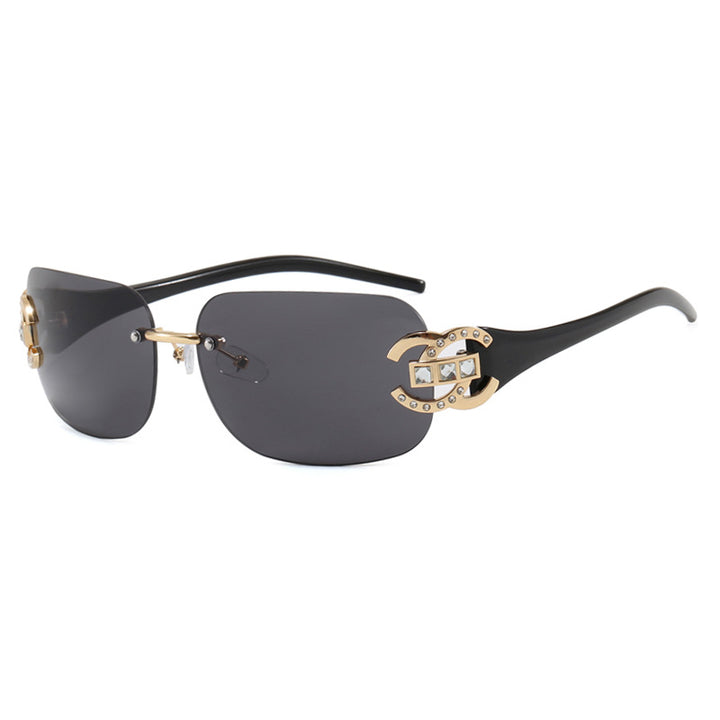 Damen modische Sonnenbrille mit luxuriösem Geometrie-Rahmen und schützendem UV-Filter Karnz