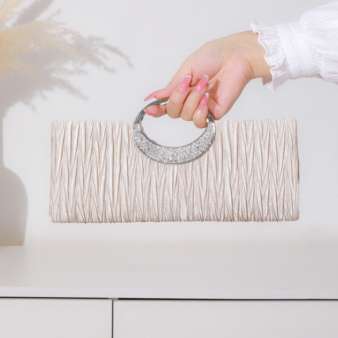 Strukturiertes Abend-Clutch mit dekorativem Griff