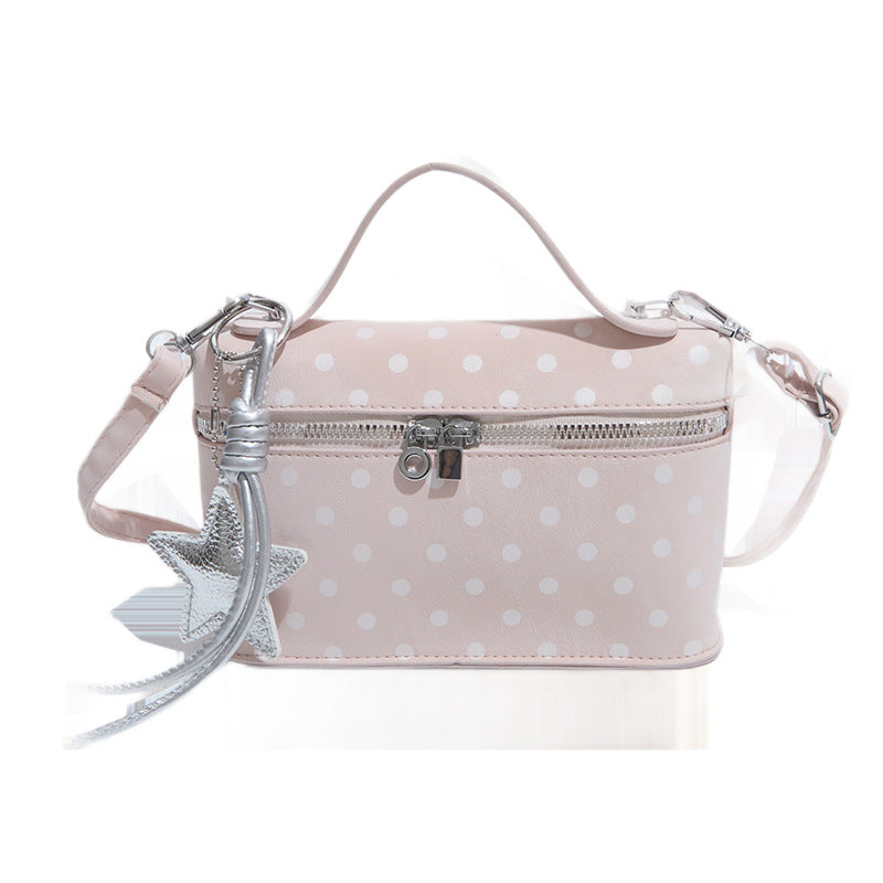 Strukturierte Polka Dot Handtasche