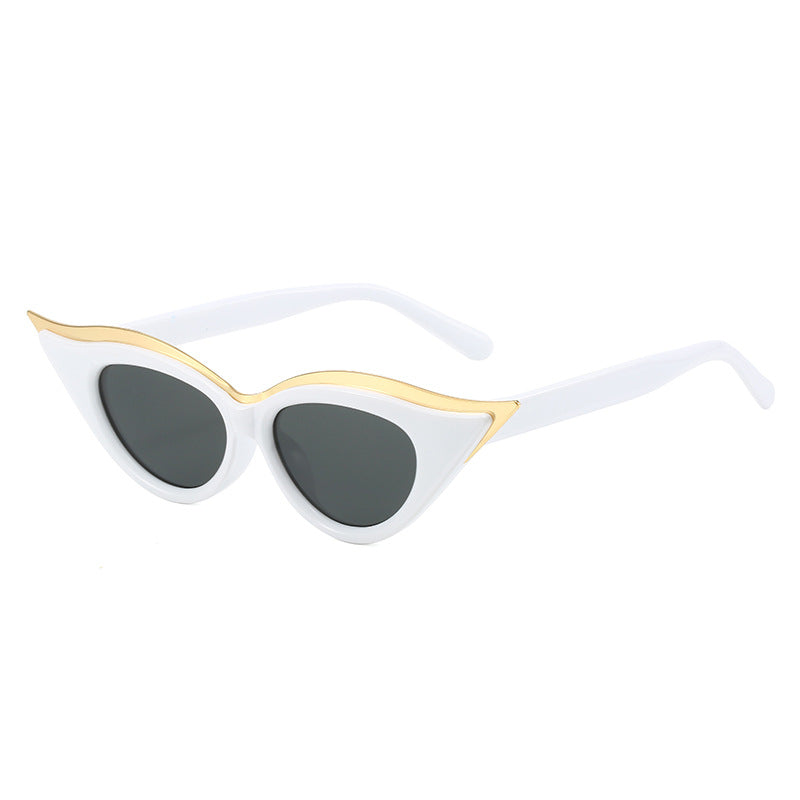 Damen Cat-Eye Sonnenbrille mit luxuriösen metallischen Akzenten Karnz