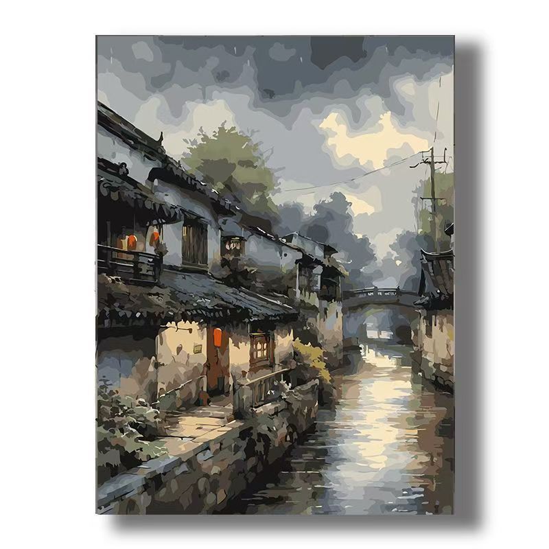 Städtische Vintage Architektur Leinwand Kunst Karnz