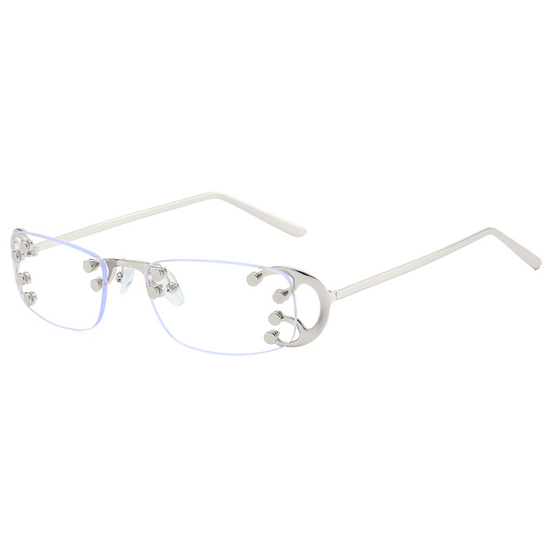 Damen modische rechteckige Sonnenbrille mit auffälligen goldenen Details Karnz