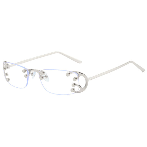 Damen modische rechteckige Sonnenbrille mit auffälligen goldenen Details Karnz
