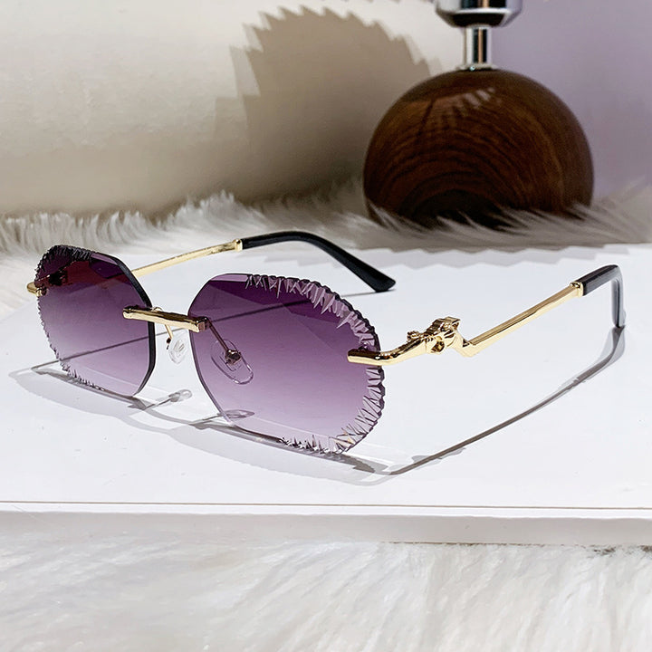 Damen extravagante Sonnenbrille mit blumenförmigem Design und hochwertigem UV-Schutz Karnz