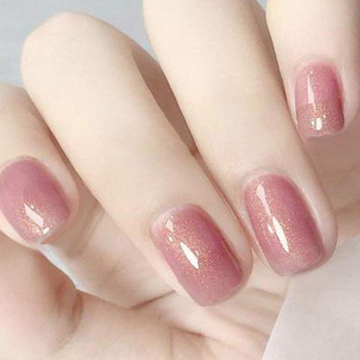 Glitzernde Gel Press-On Nägel Karnz