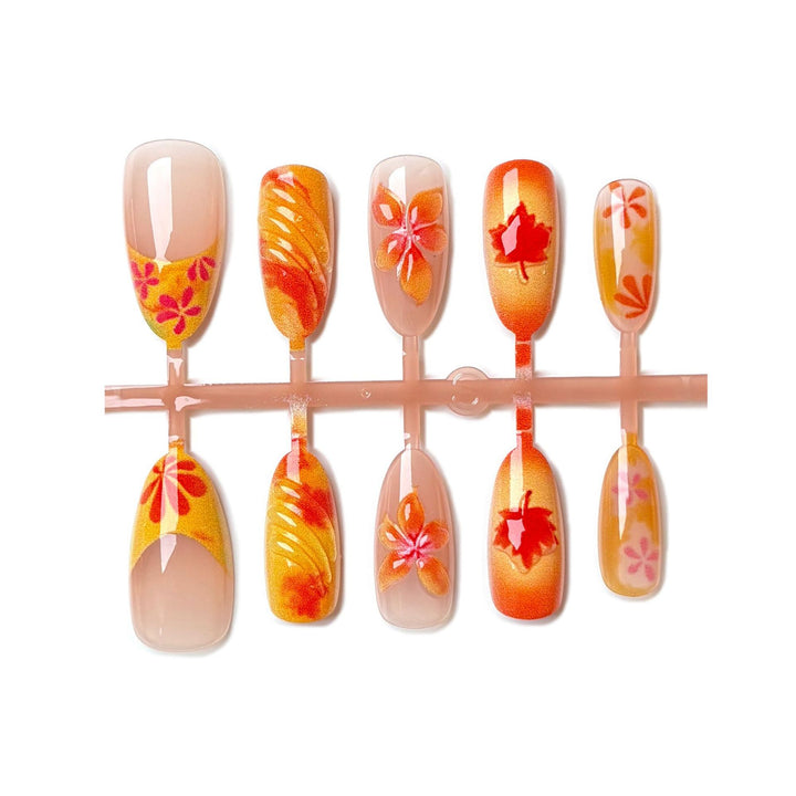 Künstlerisches Floral Press-On Nail Set 1790746297