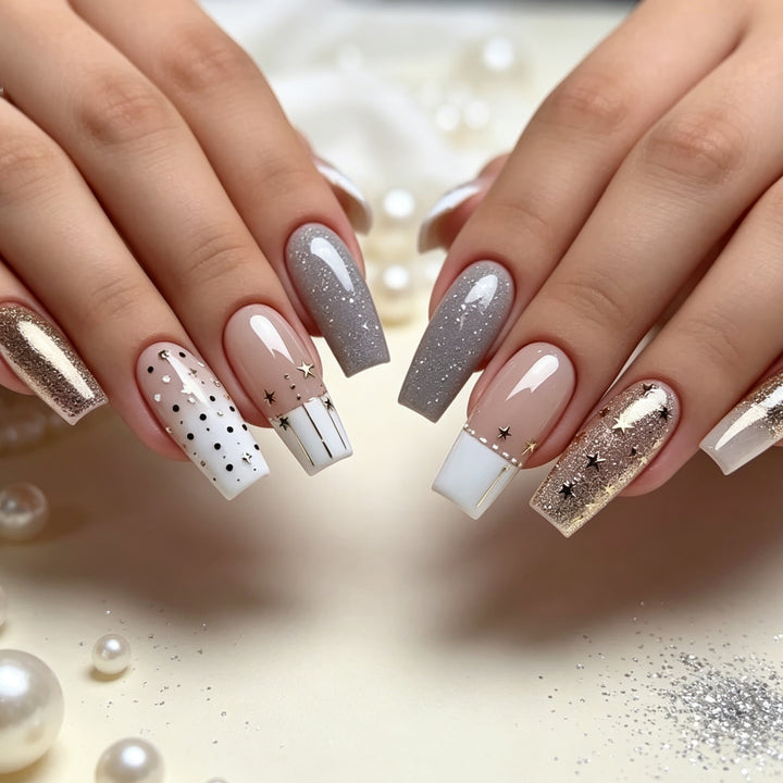 Elegante Sternen-Nagelkunst Karnz