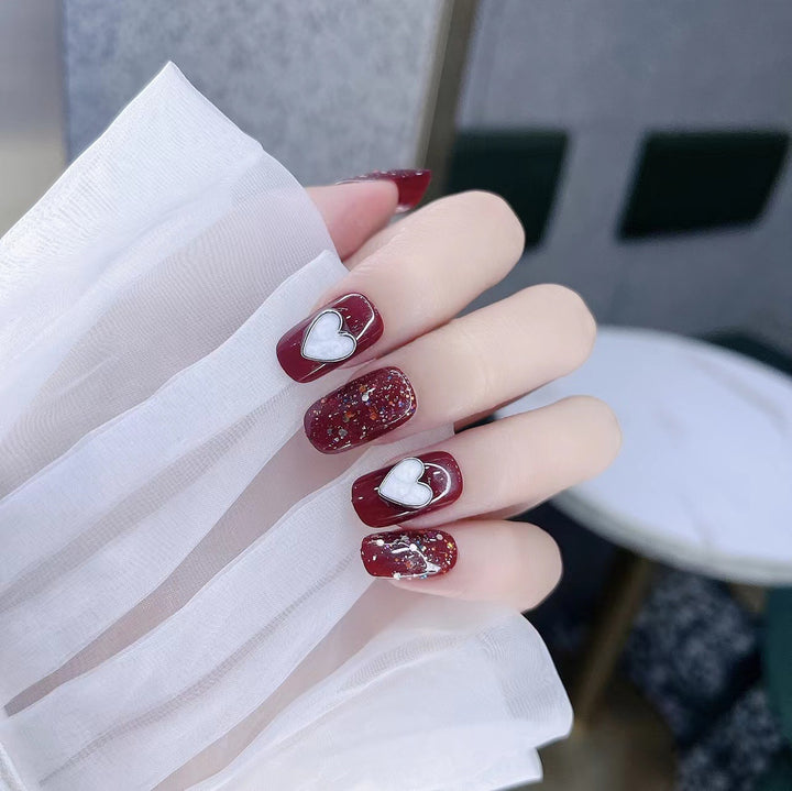 Glamouröses Herzdesign Druck-Nägel Karnz