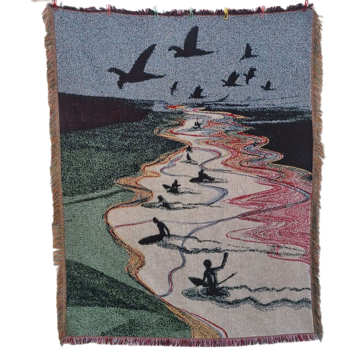 Künstlerische Surf-Szene Wandteppich Decke