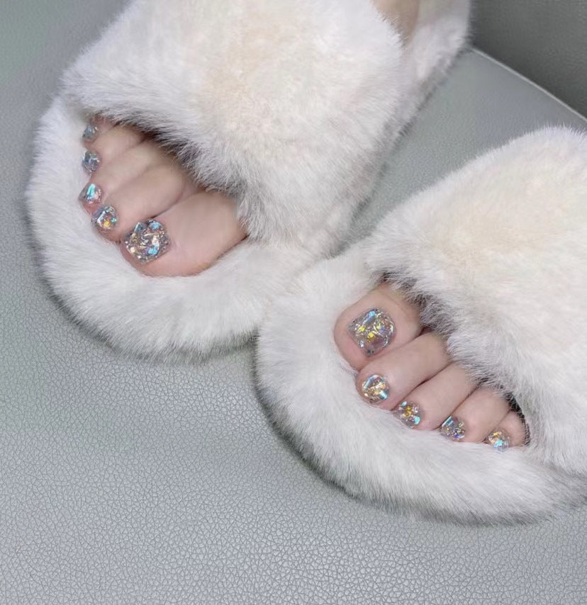 Rhinestone-beschichtete Flip-Flop-Sandalen Karnz