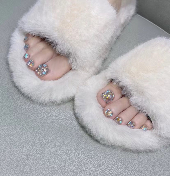 Rhinestone-beschichtete Flip-Flop-Sandalen Karnz