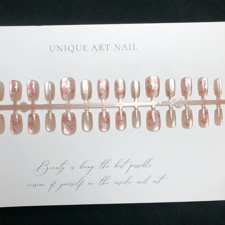 Premium Floral-Design Press-On Nagelset