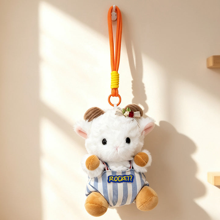 Plüsch Ram Doll Bag Charm Anhänger Schlüsselanhänger mit Kleid und Schlaufe Karnz