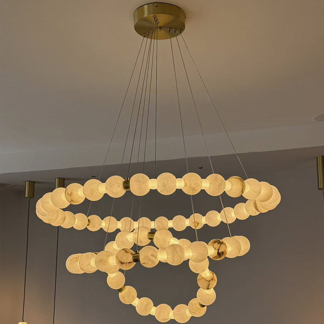Moderne kreisförmige Marmor-Kronleuchter