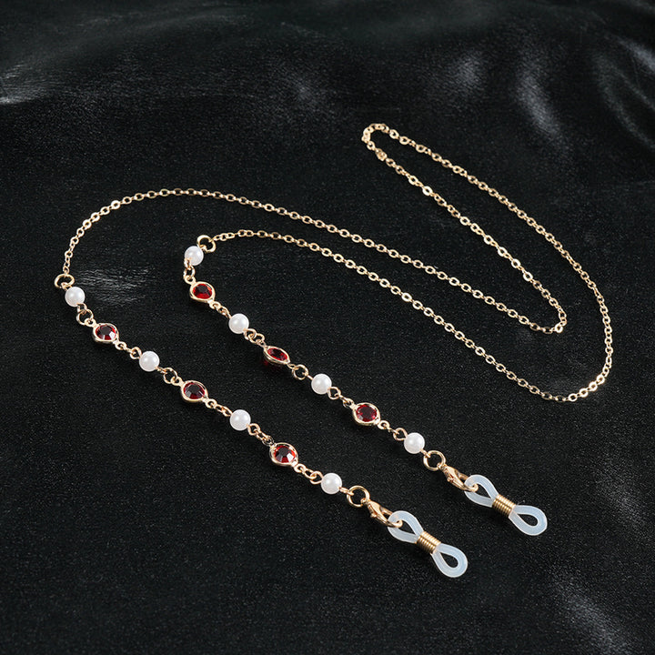 Elegante Edelstein Sonnenbrillen Kette Karnz