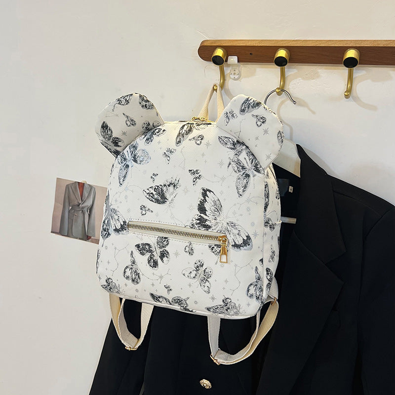 Süßer Schmetterlingsdruck Mini-Rucksack Karnz