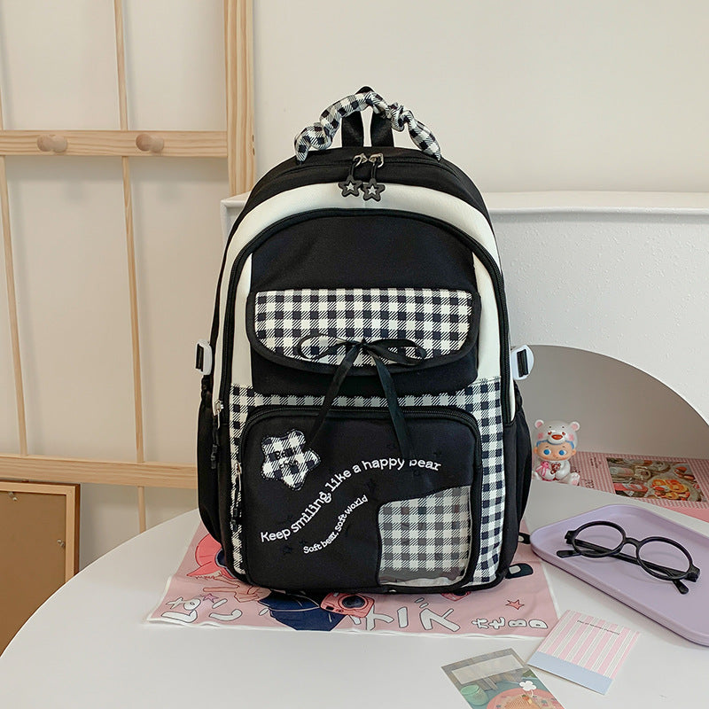 Verspielt gemusterter Schulrucksack Karnz
