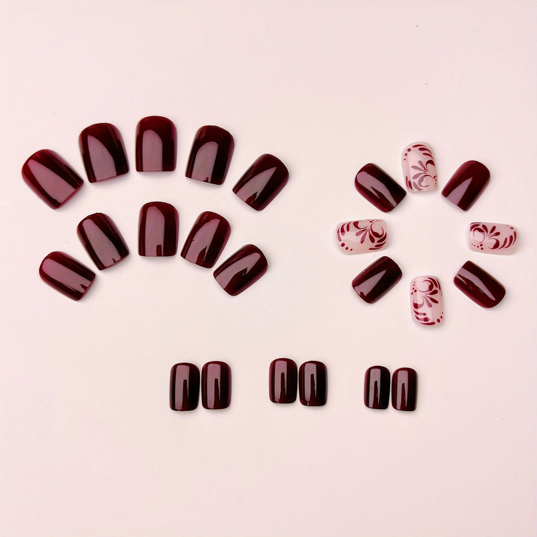 Elegante florale Wasser-Marmorierung Nagelkunst