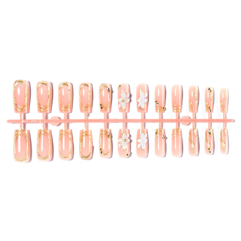 Blumenakzent Press-On Nagelset Karnz