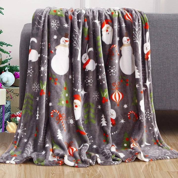 Festliche Santa-Themen Plüsch-Fleece-Decke
