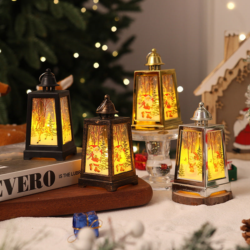 Dekorative Weihnachtslaterne mit Wintermotiven Karnz