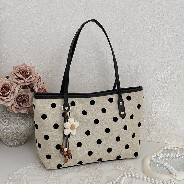 Stylische gepunktete Canvas-Tote-Tasche