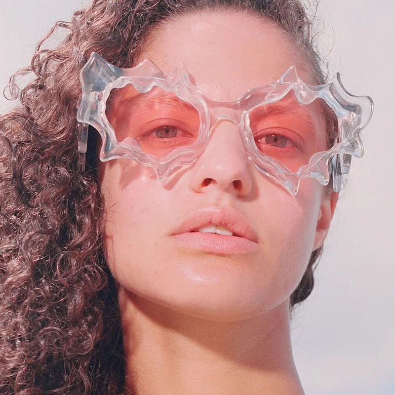 Damen außergewöhnliche Fashion-Sonnenbrille im kreativen Design Karnz