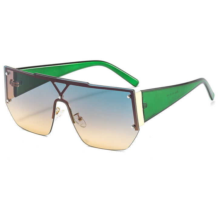 Damen modische Oversize-Sonnenbrille mit einzigartigem geometrischen Rahmen Karnz