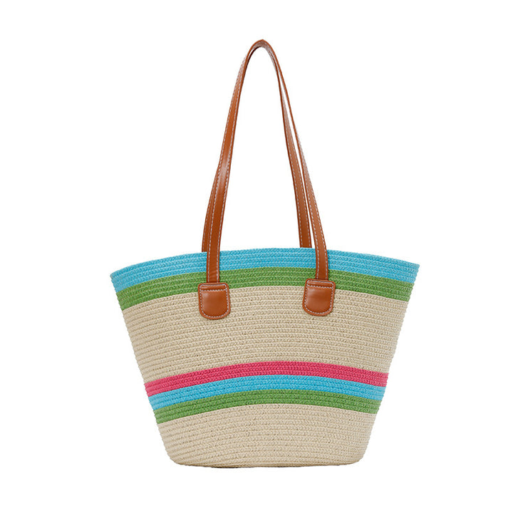 Bunte Strohtasche Strandtasche Karnz